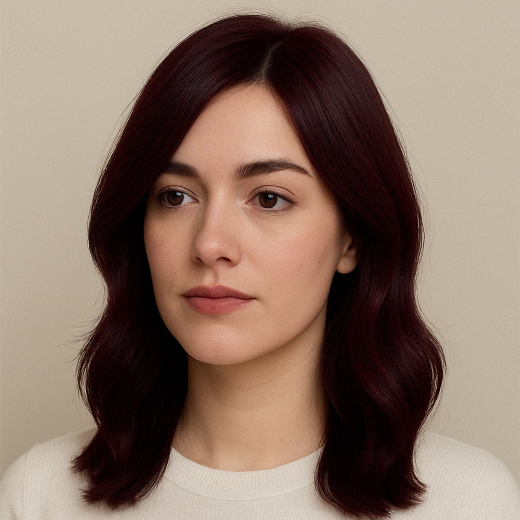 Generiertes Bild von einer Frau mit Cherry Cola Haarfarbe