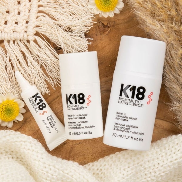 k18 Pflegeprodukte Drei Produkte der k18 Pflegereihe