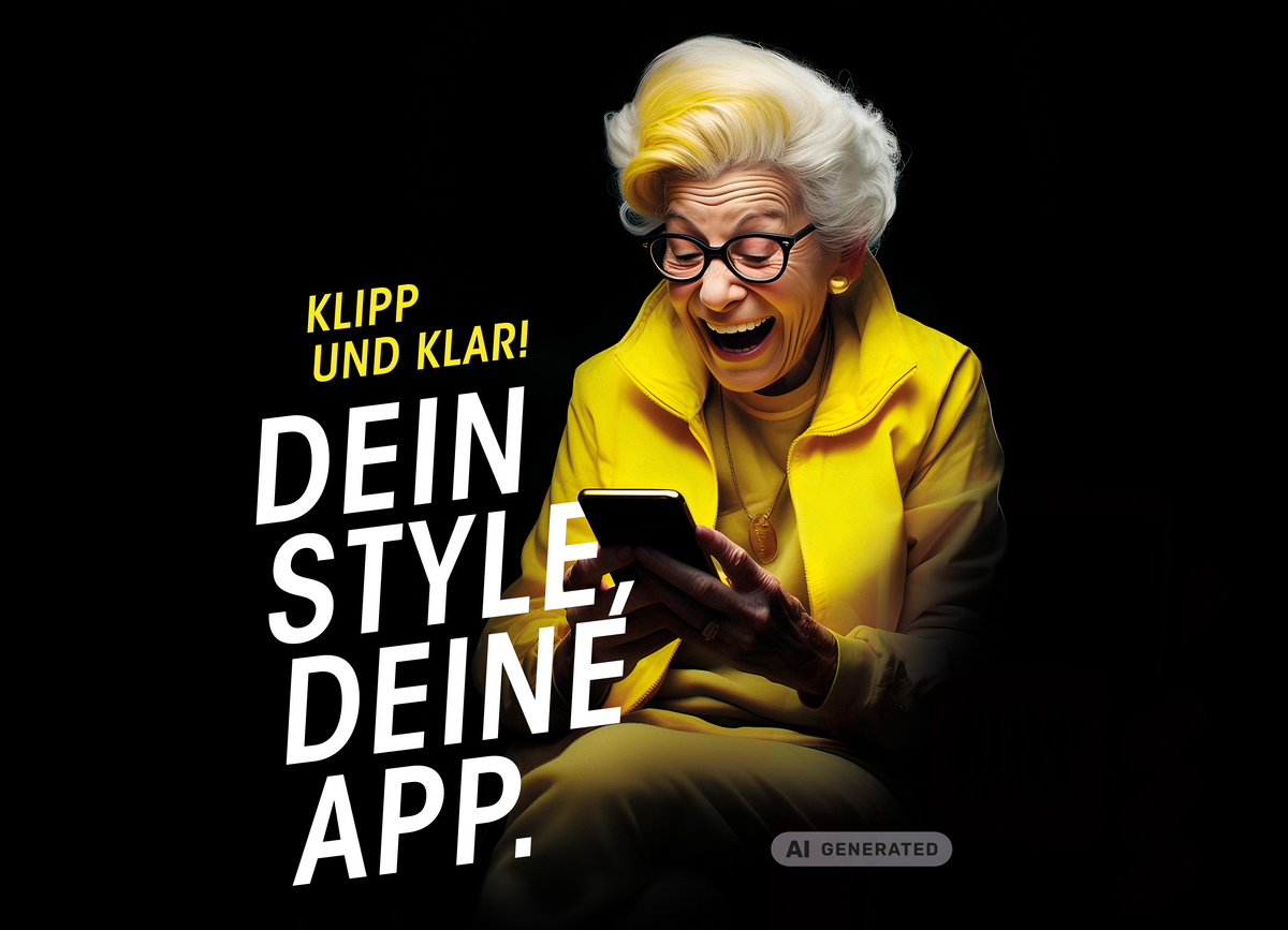 Lachende ältere Frau mit Handy