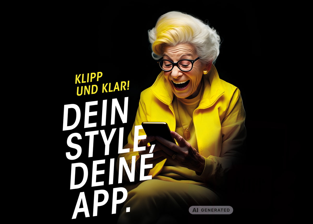 Lachende ältere Frau mit Handy